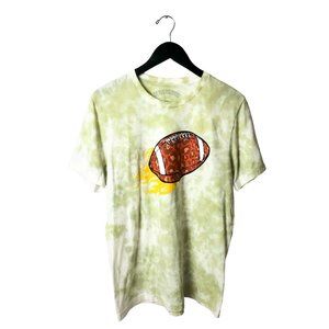 Oliver & Otis Cheetah Football Tie Dye T Shirt Adult Festival Tee Short Sleeve M